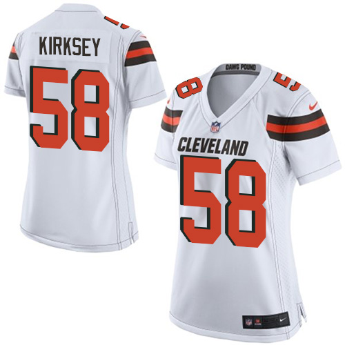 Women's Limited Chris Kirksey Nike Jersey White Road - #58 NFL Cleveland Browns